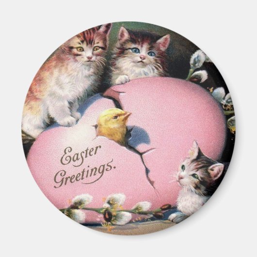  paasmakerij Katten Chick en paaseieren Magneet (Voorkant)