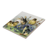  paasmakerij, kippen en primrozen tegeltje (Zijkant)