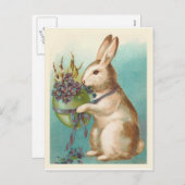  paasmakerij met groene eieren feestdagenkaart (Voorkant / Achterkant)