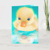 Paasmakerij - Waterverf die de Fuzzy Gele Ducky aa Feestdagen Kaart (Voorkant)