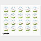 Paasmand Basket Foto Frame voor Pasen Ronde Sticker (Vel)
