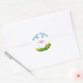 Paasmand Basket Foto Frame voor Pasen Ronde Sticker (Envelop)