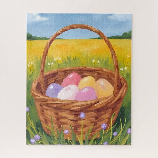 Paasmand Egg Hunt Pastel Waterverf Legpuzzel (Verticaal)