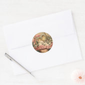 Paasmand Ei Kuiken Roze Strikje Ronde Sticker (Envelop)