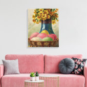 Paasmand Eieren Bloemen Antiek Canvas Afdruk (Insitu (Woonkamer))