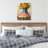 Paasmand Eieren Bloemen Antiek Canvas Afdruk (Insitu (Slaapkamer))