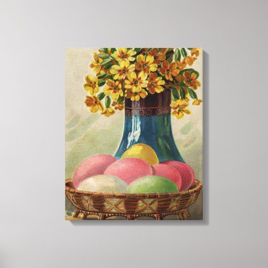 Paasmand Eieren Bloemen Antiek Canvas Afdruk (Voorkant)