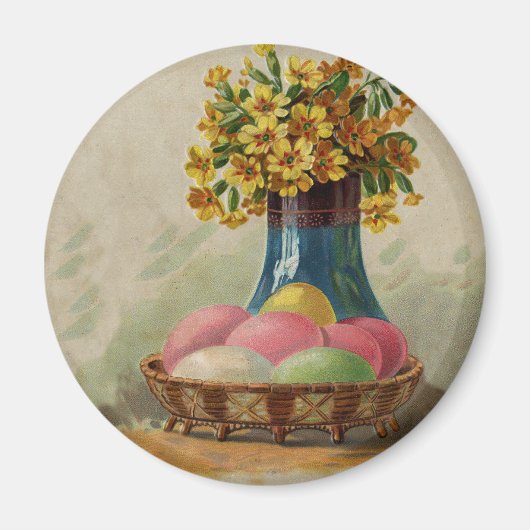 Paasmand Eieren Bloemen Antiek Magneet (Voorkant)