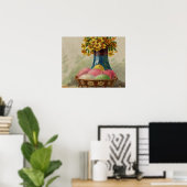 Paasmand Eieren Bloemen Antiek Poster (Thuiskantoor)