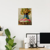 Paasmand Eieren Bloemen Antiek Poster (Thuiskantoor)