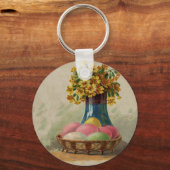 Paasmand Eieren Bloemen Antiek Sleutelhanger (Voorkant)