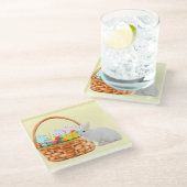 Paasmand en Bunny Glass Onderzetter Glazen Onderzetter (Schuin)