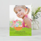 Paasmand Foto Verjaardag Uitnodiging (Staand voorkant)