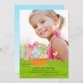 Paasmand Foto Verjaardag Uitnodiging (Voorkant / Achterkant)