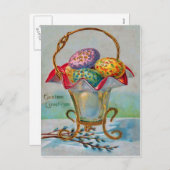  paasmand gekleurd ei feestdagenkaart (Voorkant / Achterkant)