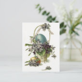 Paasmand gekleurd geschilderd ei violet feestdagenkaart (Staand voorkant)