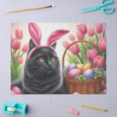 Paasmand Geschilderde Eieren Zwarte Kat Tissuepapier (Craft)