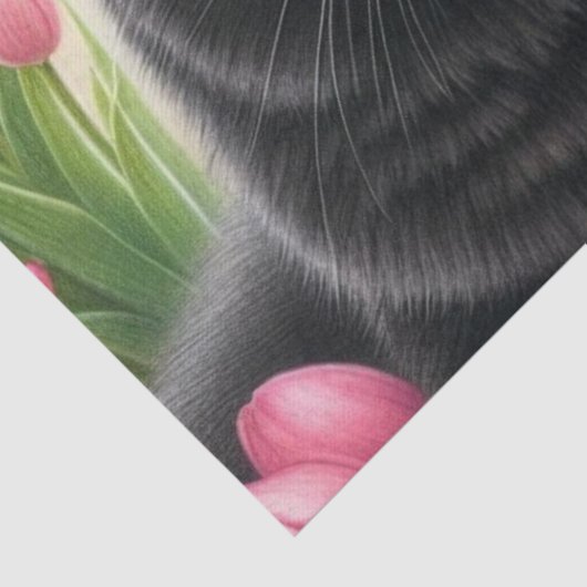 Paasmand Geschilderde Eieren Zwarte Kat Tissuepapier (Detail)