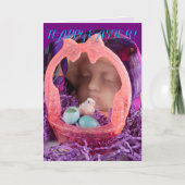 Paasmand kind ei & kuiken Nieuw Leven Kaart (Voorkant)