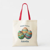 Paasmand Lente Bloemen Vlinder Paasei Tote Bag (Achterkant)