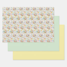 Paasmand & Lente Bloemstuk Trio Inpakpapier Vel