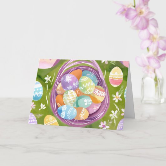 Paasmand | Lente Pastel Waterverf Kaart (Orchidee)