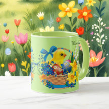 Paasmand Lente Tijd Bloemen Eieren Chick Gift