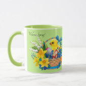 Paasmand Lente Tijd Bloemen Eieren Chick Gift Mok (Links)