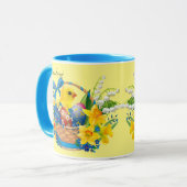 Paasmand Lente Tijd Eieren Chick Daffodils Mok (Voorkant links)