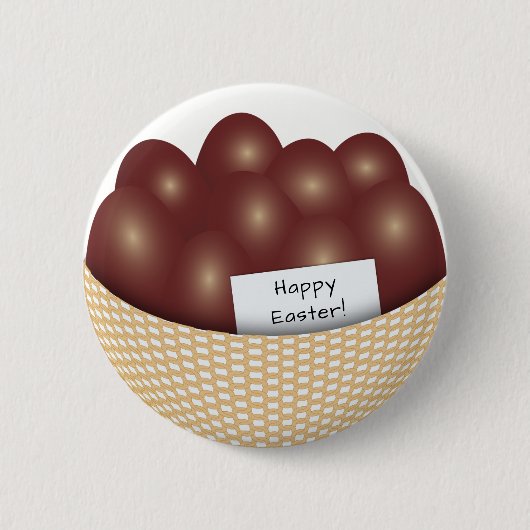 Paasmand met chocolade eieren knop ronde button 5,7 cm (Voorkant)