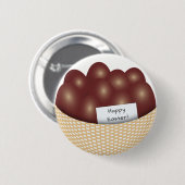 Paasmand met chocolade eieren knop ronde button 5,7 cm (Voorkant /achterkant)