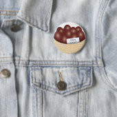 Paasmand met chocolade eieren knop ronde button 5,7 cm (In situ)