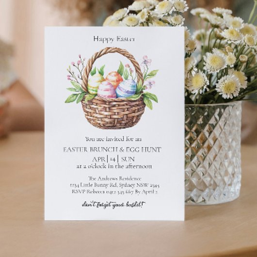 Paasmand met ei en eierjacht Uitnodiging
