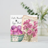 Paasmand met eieren en efemere bloemen kaart (Staand voorkant)