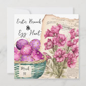 Paasmand met eieren en efemere bloemen kaart (Voorkant)