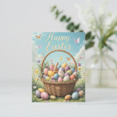 paasmand met eitjes feestdagenkaart (Staand voorkant)