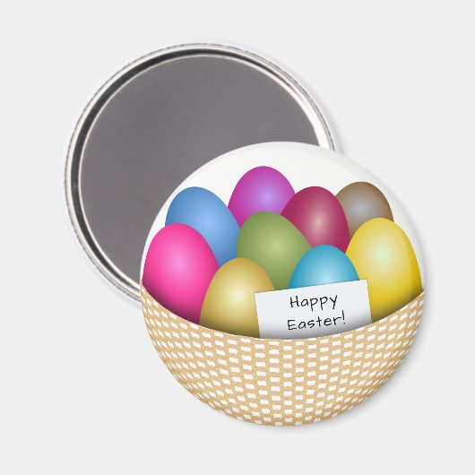 Paasmand met Kleurrijke Eieren Magneet (Voorkant / Achterkant)
