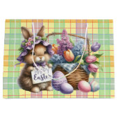 Paasmand met konijn groot cadeauzakje (Voorkant)