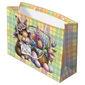 Paasmand met konijn groot cadeauzakje (Achterkant Gekanteld)