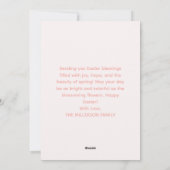 Paasmand Roze Perzik Lam Bloemen Feestdagenkaart (Achterkant)