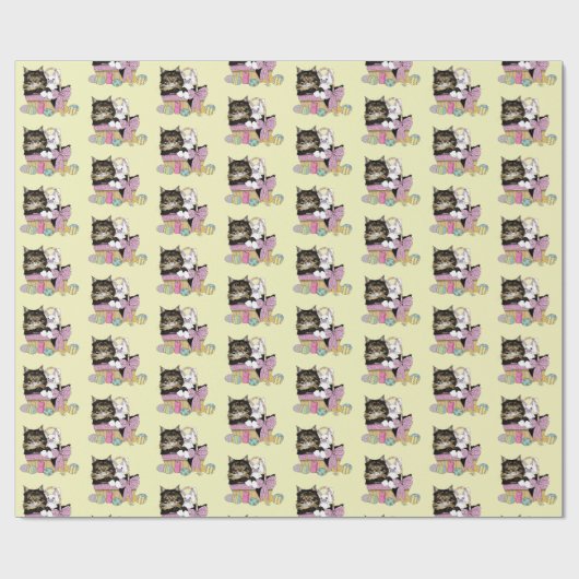 Paasmand Tabby Kitten Cadeaupapier (Vlak)