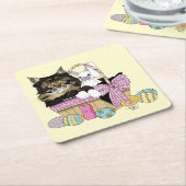 Paasmand Tabby Kitten Kartonnen Onderzetters (Schuin)