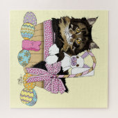 Paasmand Tabby Kitten Legpuzzel (Horizontaal)