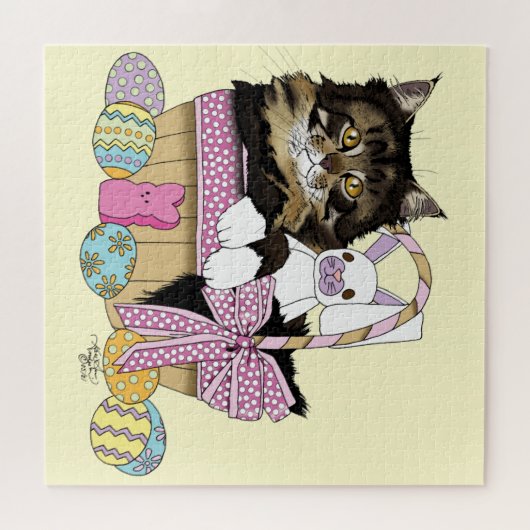 Paasmand Tabby Kitten Legpuzzel (Horizontaal)
