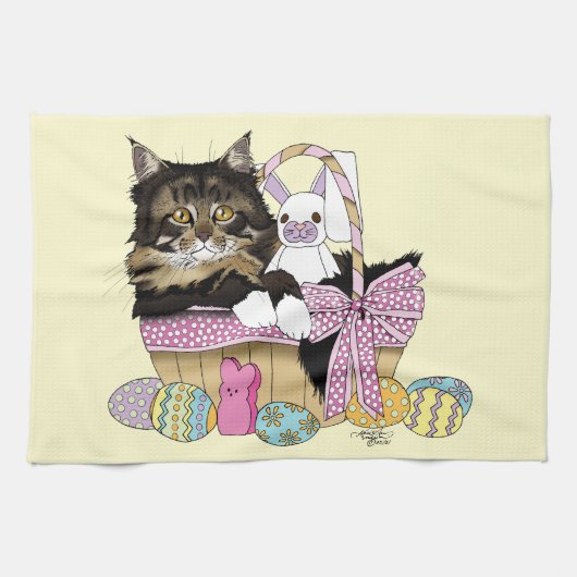 Paasmand Tabby Kitten Theedoek (Horizontaal)