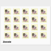 Paasmand Tabby Kitten Vierkante Sticker (Vel)