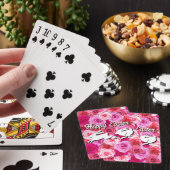 Paasmand Vul Wit Konijn Roze Bloemen Pokerkaarten (Insitu)