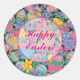 Paasmanden en eiersticker ronde sticker