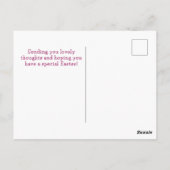 Paasmandje, bloemen en bunny Oil Painting Briefkaart (Achterkant)