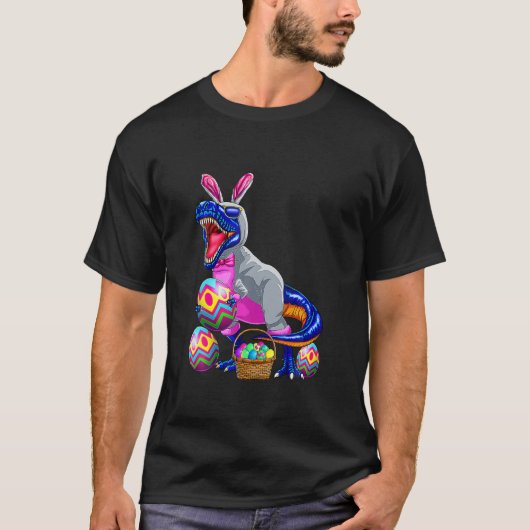 Paasmandje Bunny Dinosaur Egg T Rex Kinder Boys G T-shirt (Voorkant)